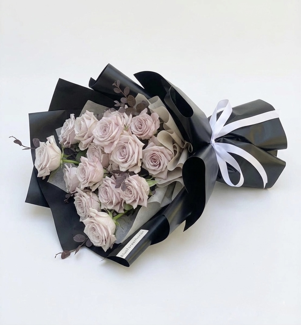 新品種*18枝肯亞銀灰色玫瑰花束（Manta rose)